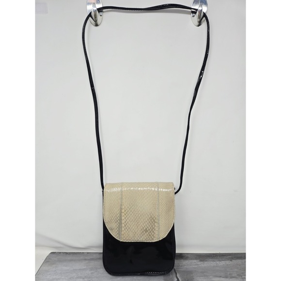 Vintage Morgan Taylor White Black Snakeskin Leather Bag Embellishment - Picture 2 of 10